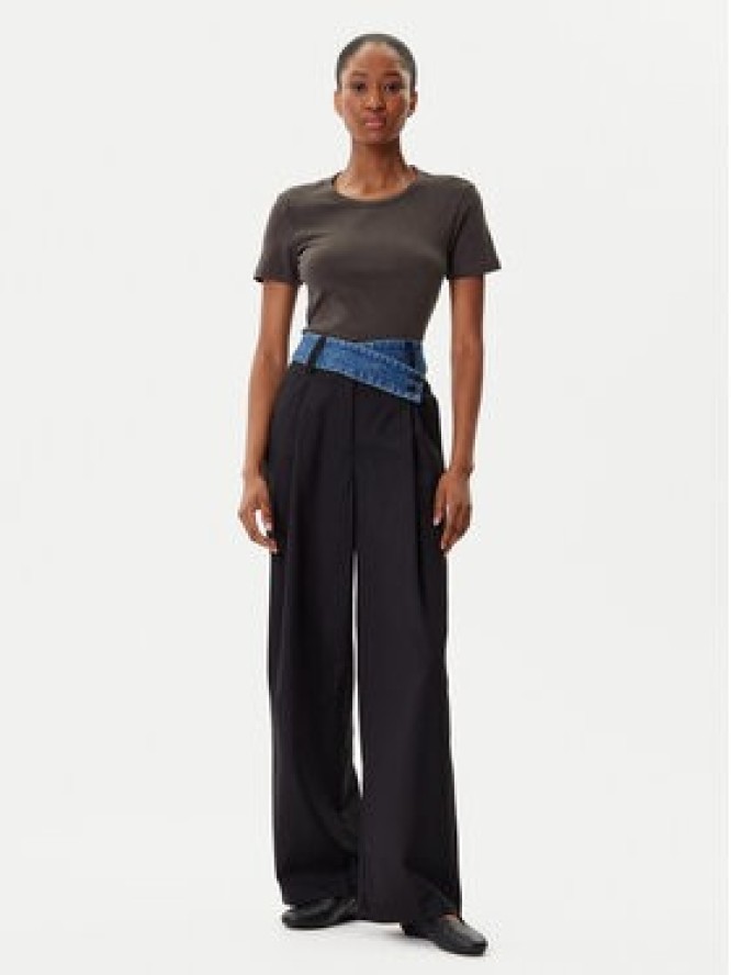 Desigual Spodnie materiałowe Denimwaist 25WWPW03 Czarny Wide Leg