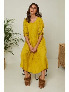 Fleur de Lin Lniana sukienka "Lantana" w kolorze żółtym rozmiar: XXL