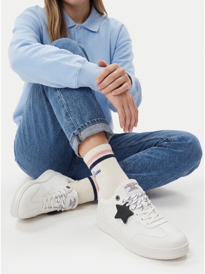 Guess Jeans Sneakersy EO-GSJ120 Kremowy