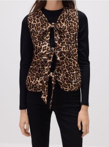 Kamizelka z wiązaniami - beżowy