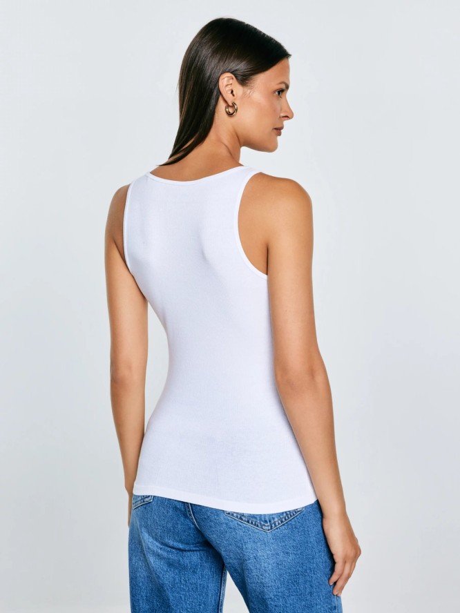 Koszulka damska na ramiączkach biała Alena 101