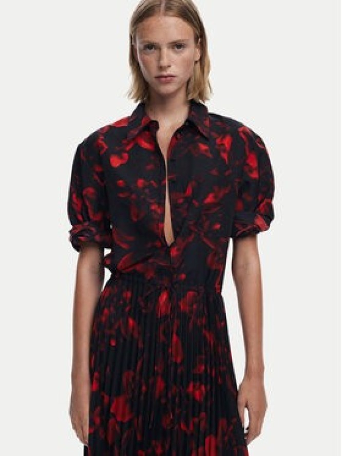 Desigual Sukienka koszulowa Plisado 25WWVW16 Czerwony Regular Fit