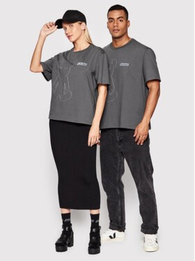 2005 T-Shirt Unisex Horned Szary Relaxed Fit