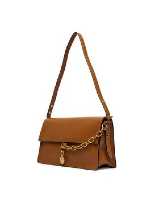 Tommy Hilfiger Torebka Crest Leather Conv Shoulder Bag AW0AW19015 Brązowy