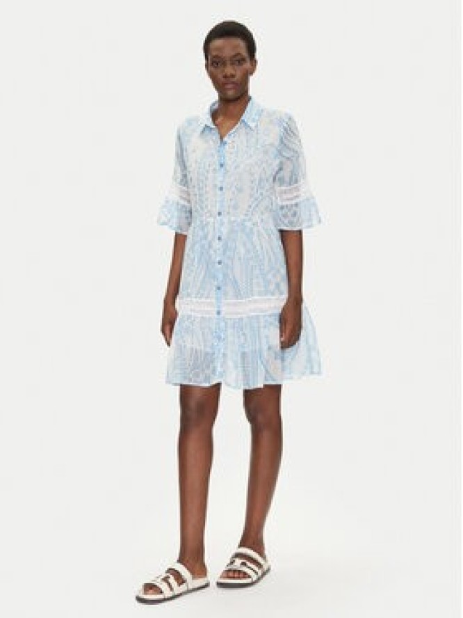 Iconique Sukienka koszulowa IC25-039 Niebieski Relaxed Fit