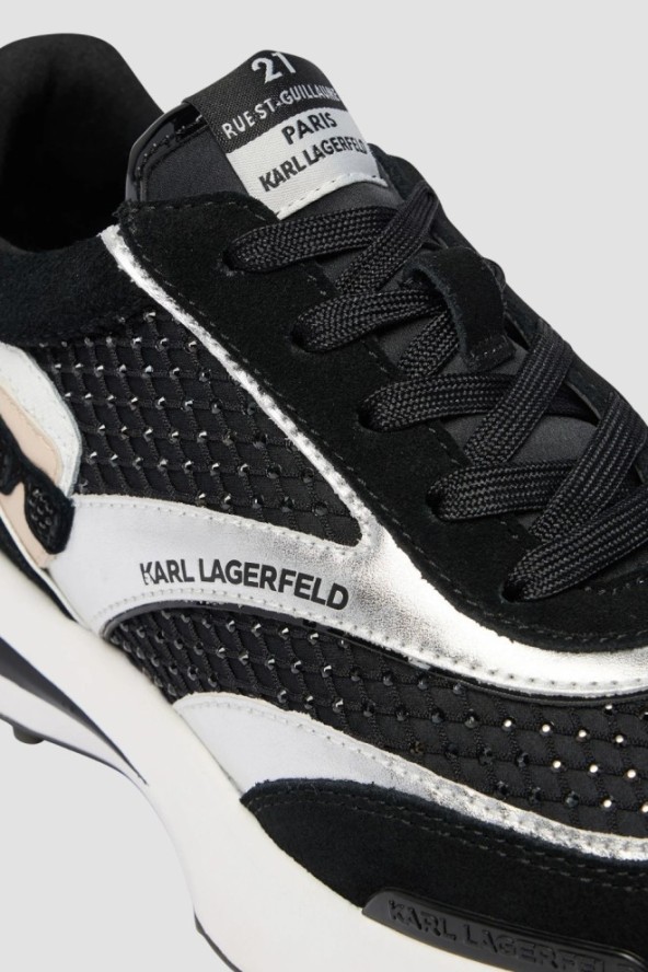 KARL LAGERFELD Czarne damskie sneakersy z cyrkoniami ZONE NFT GEMSTONE, Rozmiar 36