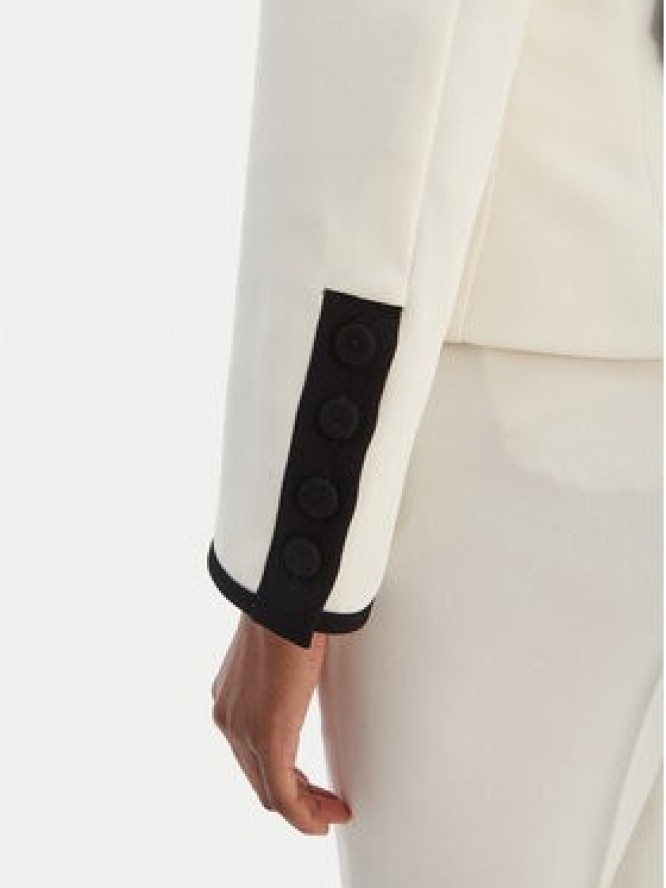 Marella Bluzka Scacco 2613111013 Écru Slim Fit