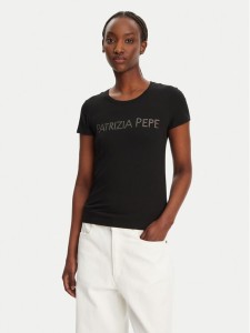 Patrizia Pepe T-Shirt CM1419/J013-K103 Czarny Regular Fit