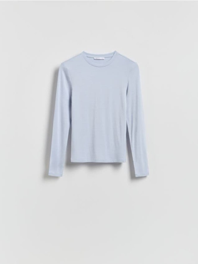 Longsleeve z włókna bambusowego - jasnoniebieski
