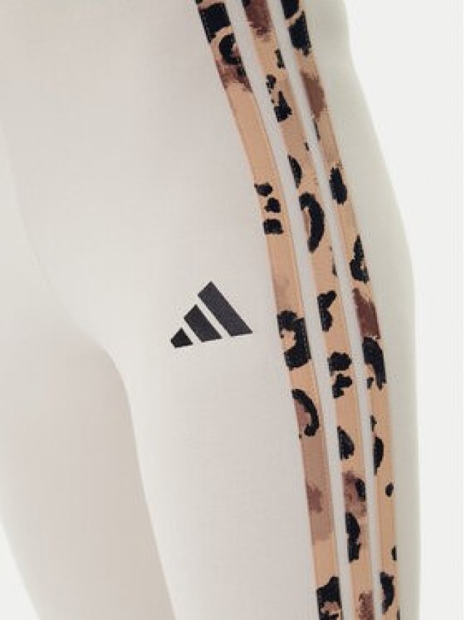 adidas Legginsy Animal Print 3-Stripes JM1867 Beżowy Slim Fit