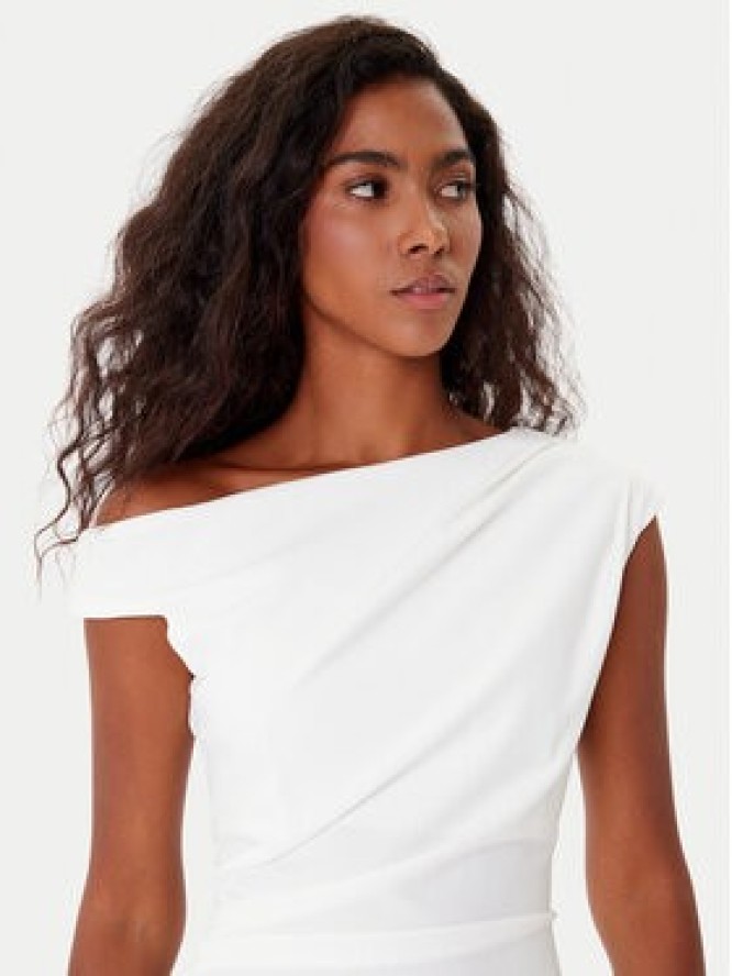 Rinascimento Sukienka koktajlowa CFC0125334003 Biały Slim Fit