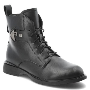 Czarne Botki Maciejka Stylowe Obuwie Damskie