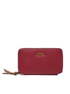 Tommy Hilfiger Portfel Th Leather Med Za Wallet AW0AW18939 Czerwony