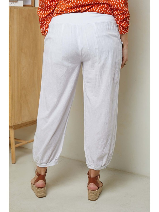 Curvy Lady Spodnie w kolorze białym rozmiar: 48/50