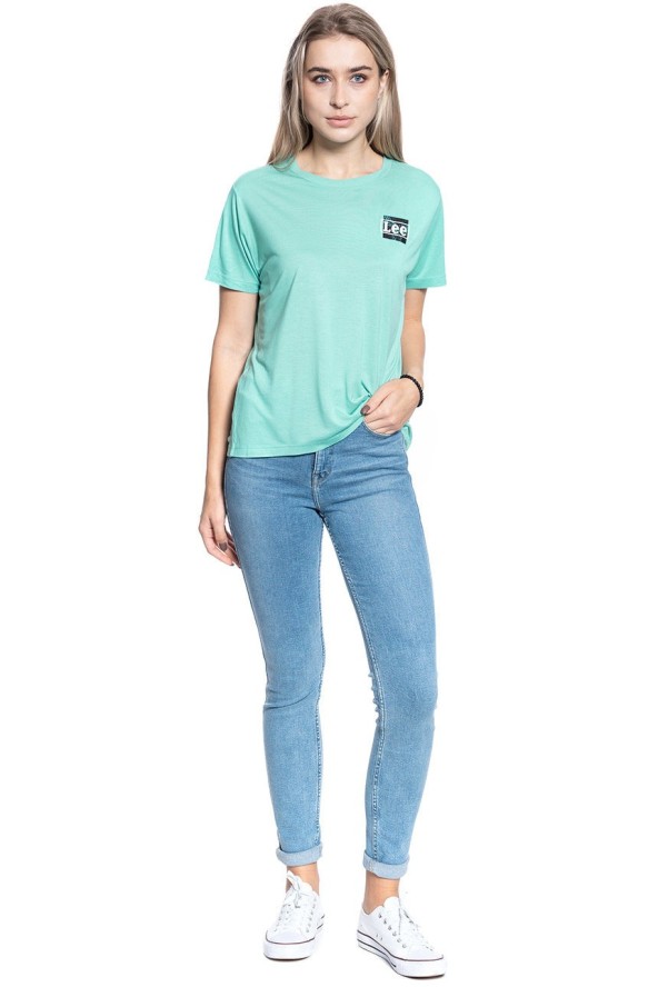 DAMSKI T-SHIRT LEE RELAXED FIT TEE AGATE GREEN L40CBWNB 112108497