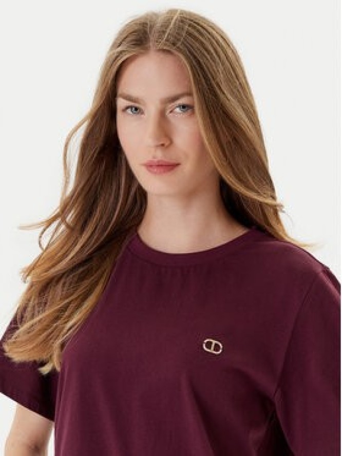 TWINSET T-Shirt 252TP2057 Bordowy Loose Fit