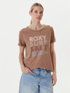 Roxy T-Shirt ERJZT06024 Brązowy Regular Fit