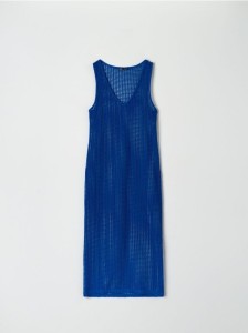 Sukienka midi dzianinowa - niebieski