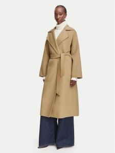 Weekend Max Mara Płaszcz wełniany Operoso 2625016011 Brązowy jasny Regular Fit