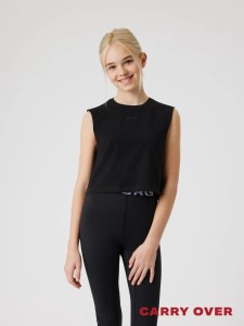 bjorn_borg BORG CROPPED TANK TOP z recyklingowanego poliestru – BLACK BEAUTY