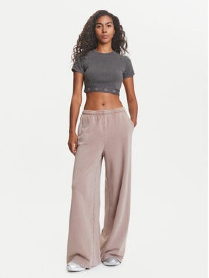 adidas T-Shirt Ribbed JD0041 Szary Slim Fit