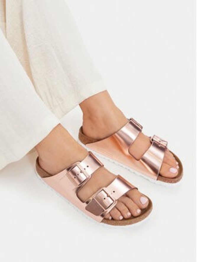 Birkenstock Klapki Arizona Metallic 0952093 Różowy