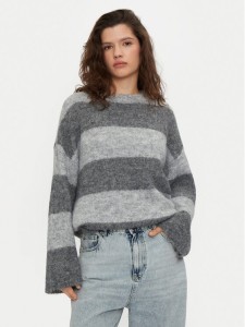 Noisy May Sweter Sutton 27031244 Szary Loose Fit