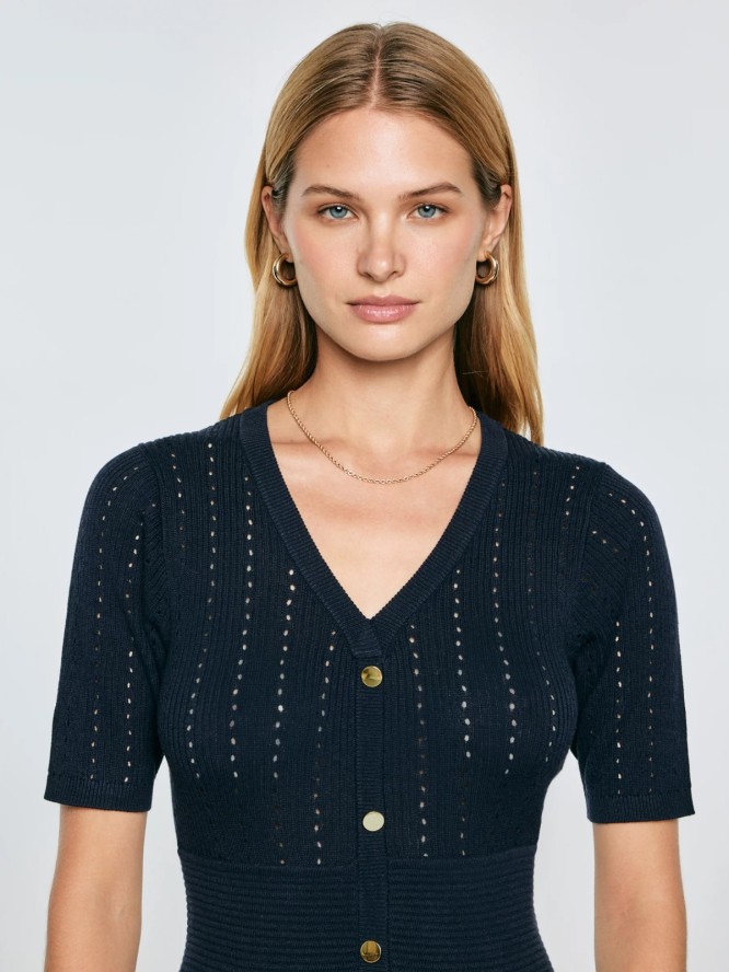 Sukienka damska midi sweterkowa granatowa Adalina 403