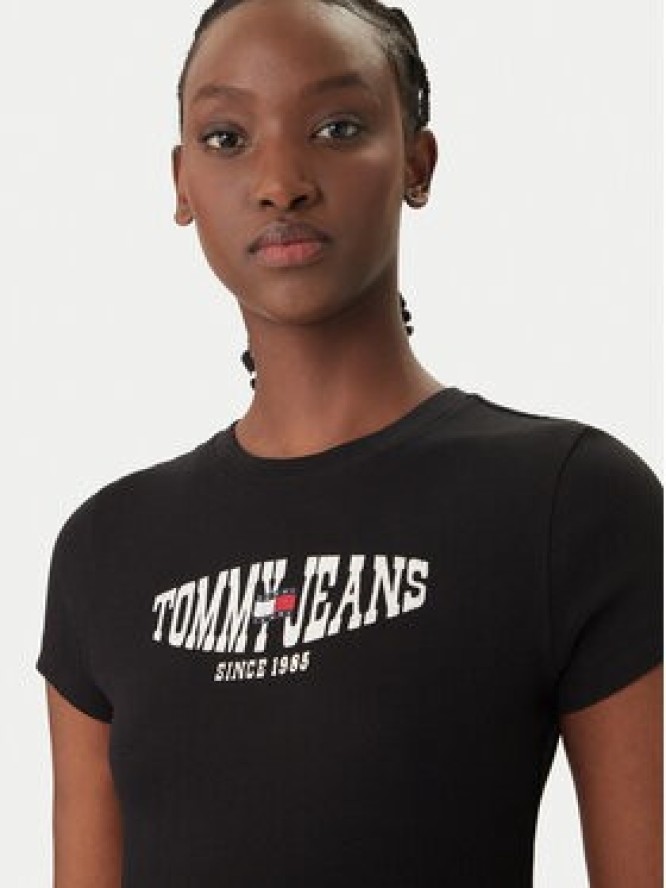 Tommy Jeans T-Shirt Wavy Flag DW0DW22272 Czarny Slim Fit