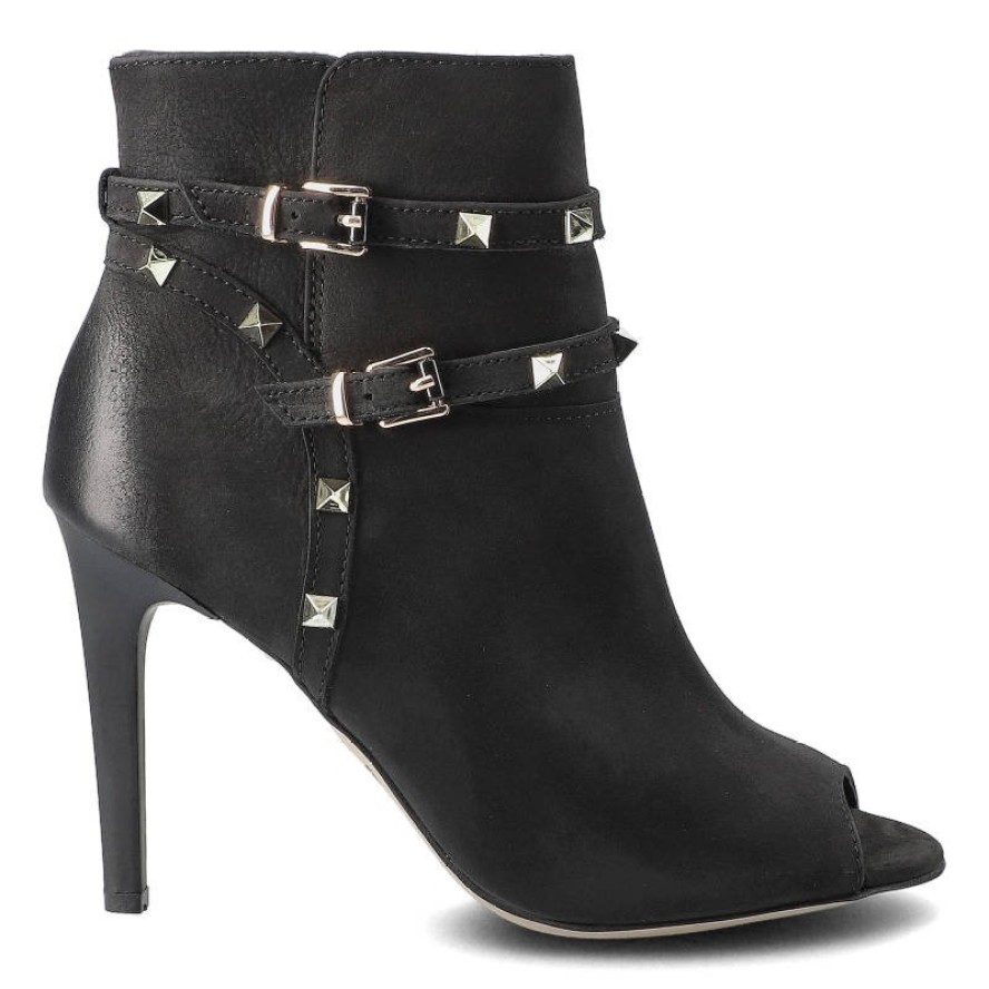 Czarne Botki Carinii Damskie Eleganckie Obuwie