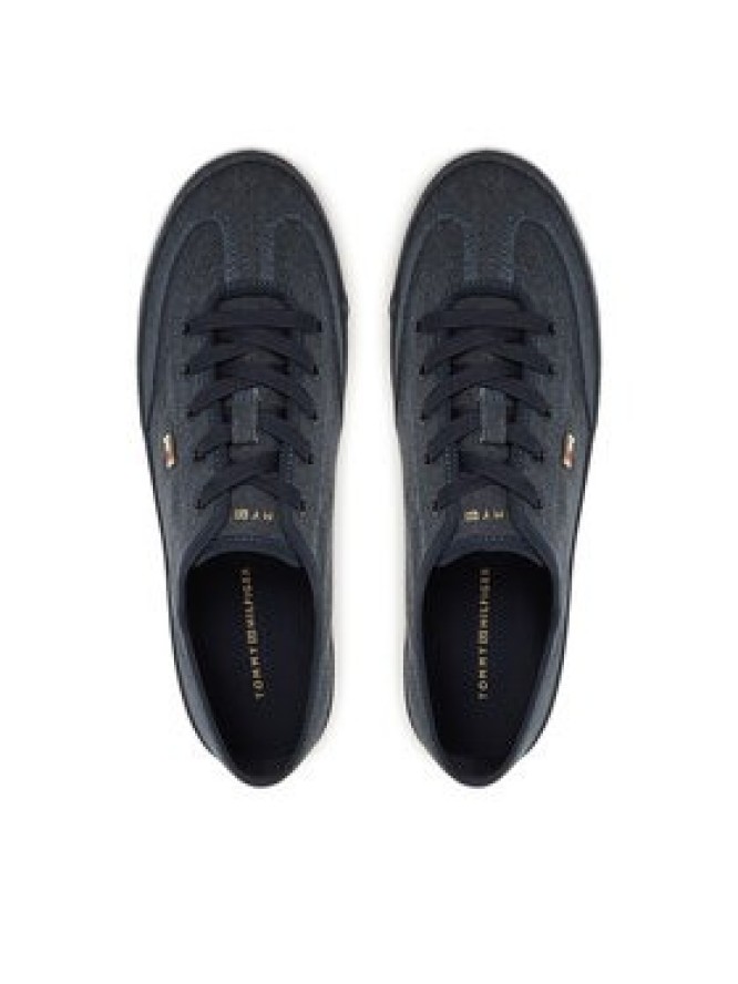 Tommy Hilfiger Sneakersy Washed Canvas Vulc Sneaker FW0FW08894 Granatowy