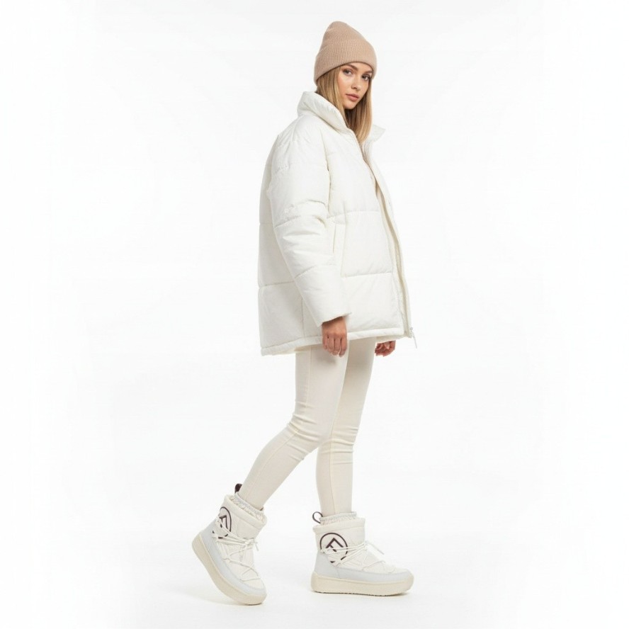 Białe Śniegowce Filippo Ciepłe Buty Damskie Na Platformie