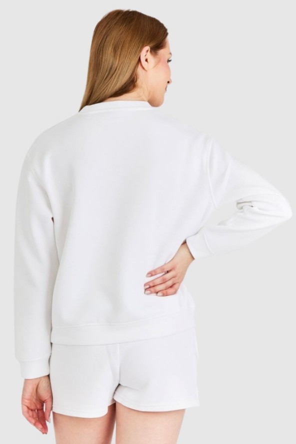 GUESS Biała bluza damska z odblaskowym logo, Rozmiar XS