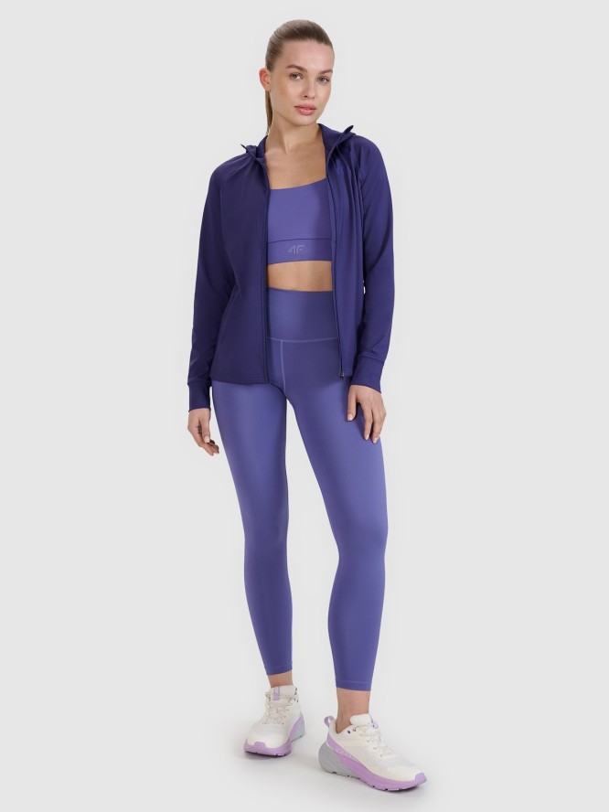 4F Bluza treningowa regular szybkoschnąca damska - granatowa XS