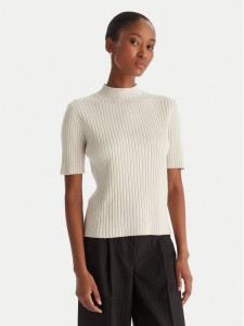 ACCESS FASHION Sweter 54-8046 Beżowy Slim Fit