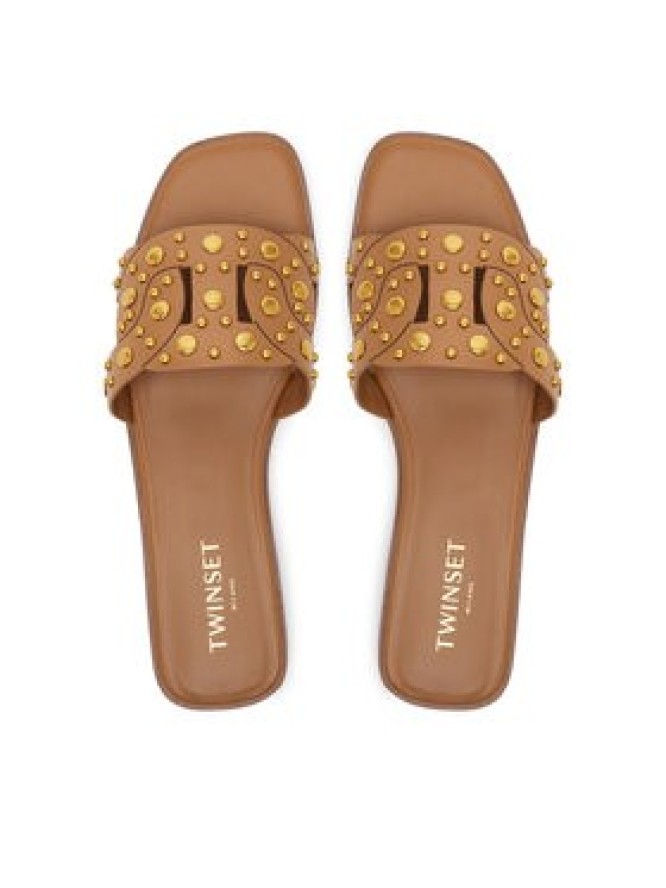 TWINSET Klapki 251TGT072 Brązowy