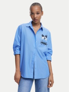 Desigual Koszula Mickey 25WWCW19 Niebieski Oversize