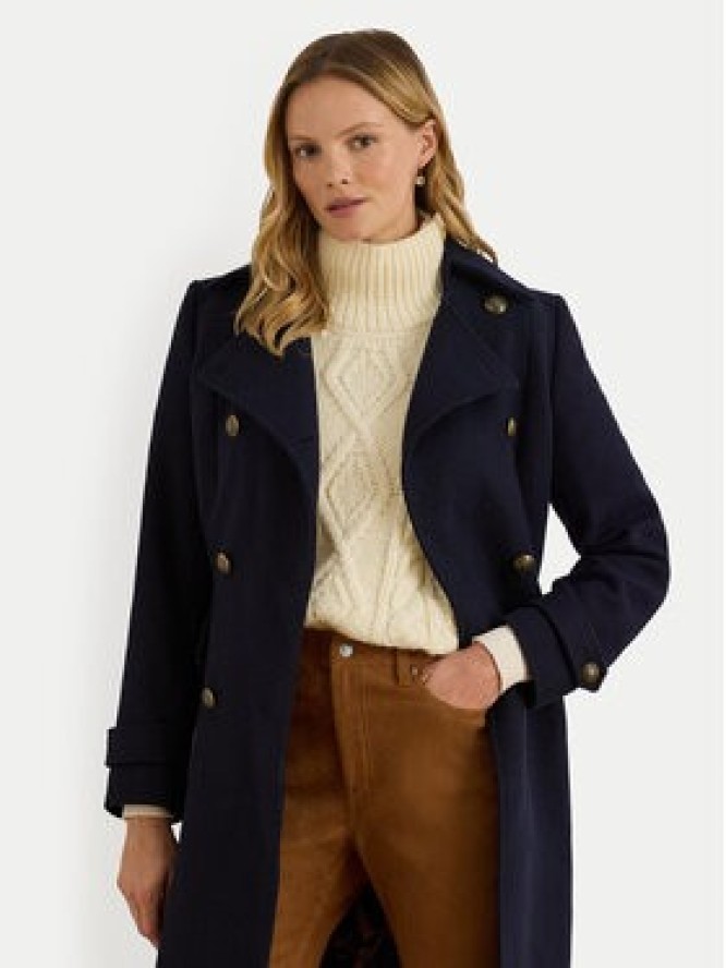 LAUREN RALPH LAUREN Płaszcz wełniany 297P04150002 Granatowy Regular Fit