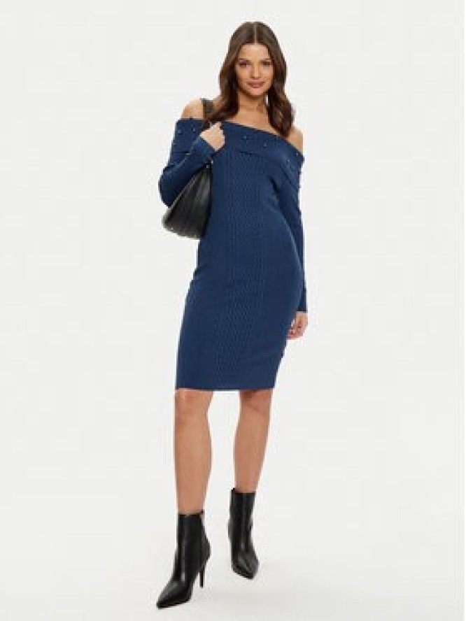 Guess Sukienka dzianinowa W5RK0G Z2YJ2 Granatowy Bodycon Fit