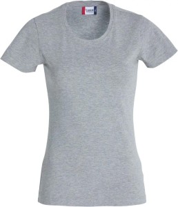 clique - Damska bluzka Carolina S/S z okrągłym dekoltem – Grey Melange