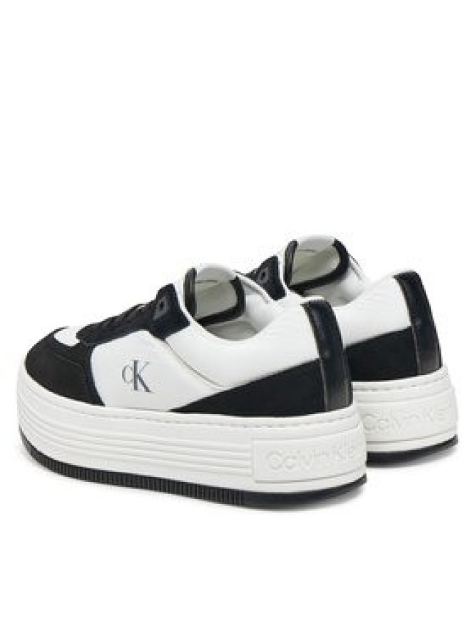 Calvin Klein Jeans Sneakersy Bold Flatf Low Lace Mix YW0YW01742 Biały