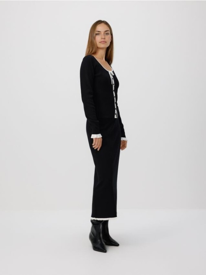 Spódnica z kontrastowym wykończeniem - wielobarwny