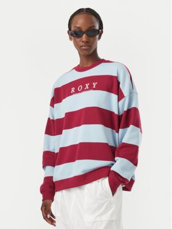 Roxy Bluza Strictly Stripes ERJFT05071 Bordowy Regular Fit