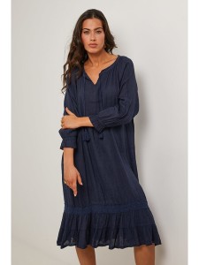 Le Monde du Lin Lniana sukienka w kolorze granatowym rozmiar: 40/42
