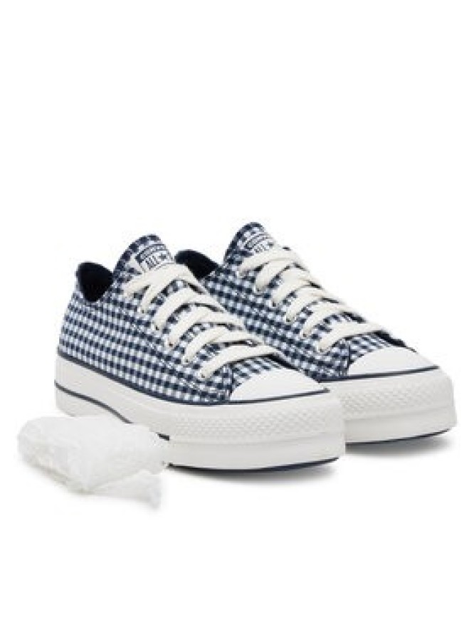 Converse Trampki Chuck Taylor All Star Lift Platform Gingham A13664C Granatowy