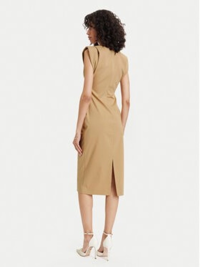 ACCESS FASHION Sukienka koktajlowa 63-3409-162 Beżowy Regular Fit