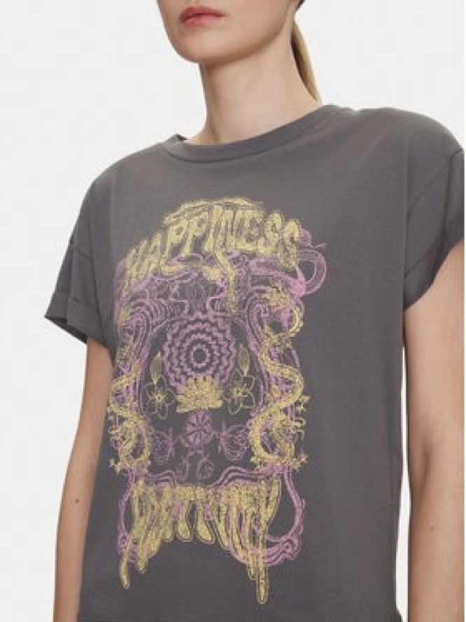 Noisy May T-Shirt Gaby 27033385 Szary Regular Fit