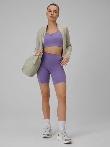4F Legginsy kolarki treningowe damskie - fioletowe XL