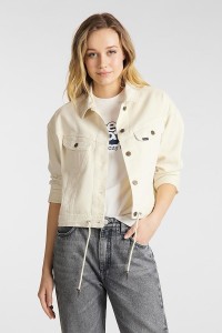 LEE RIDER DRAWSTRING DAMSKA KURTKA JEANSOWA BUTTERCREAM L54LQHOI 112112794
