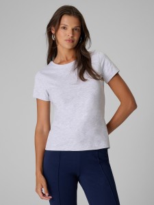 4F T-shirt slim gładki damski - szary L